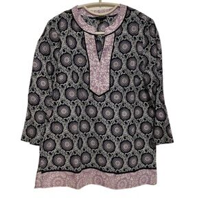 Talbots size small purple medallion blouse